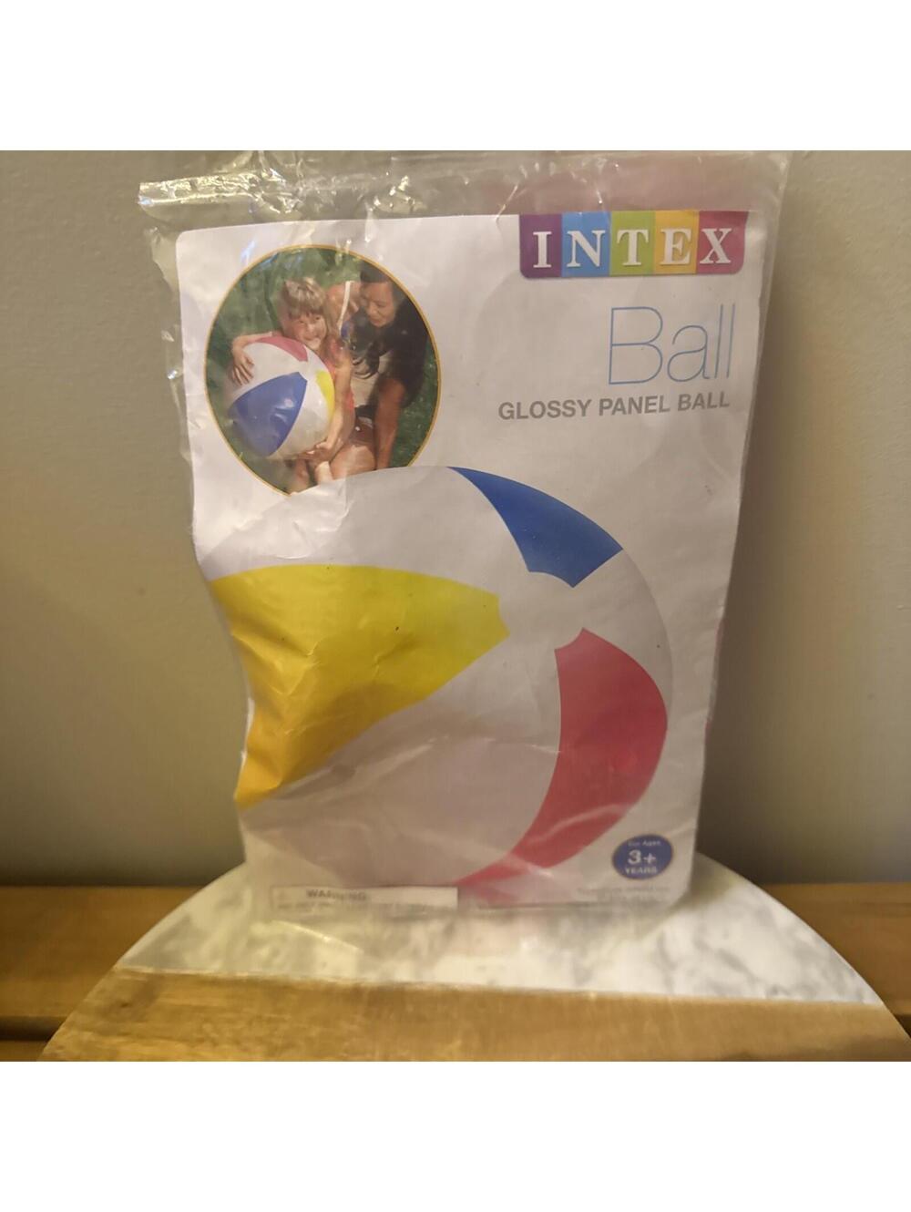 Intex Glossy Panel 24” Round Inflatable Swimming Pool Beach Ball, New, Sealed